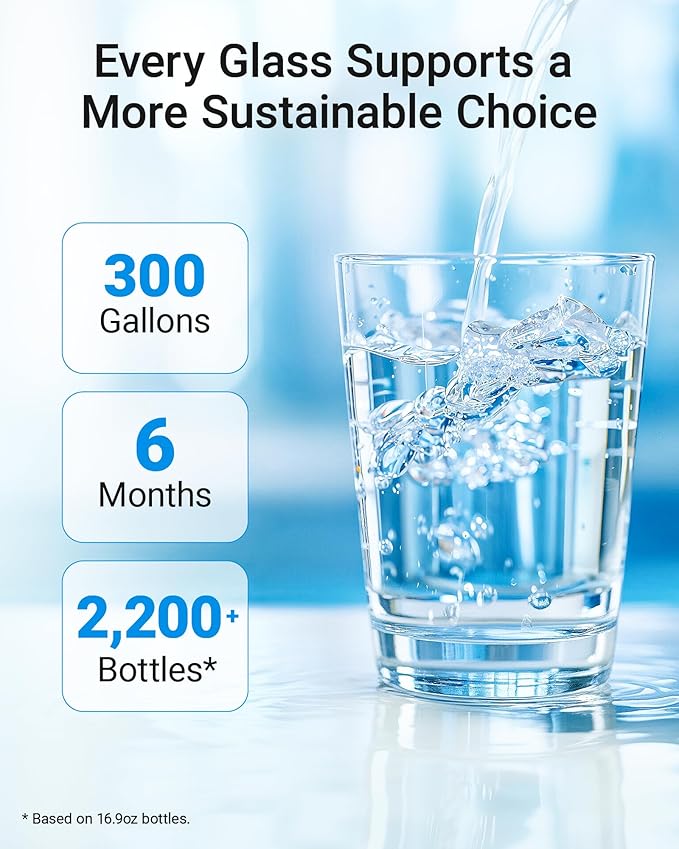EcoAqua 4396508 Refrigerator Water Filter, Replacement for Everydrop® Filter 5, EDR5RXD1, Whirlpool® WF-NLC240V, 4396510, NLC240V, PNL240V, 4396508p, 4396547, 4392857, LC400V, 3-Pack