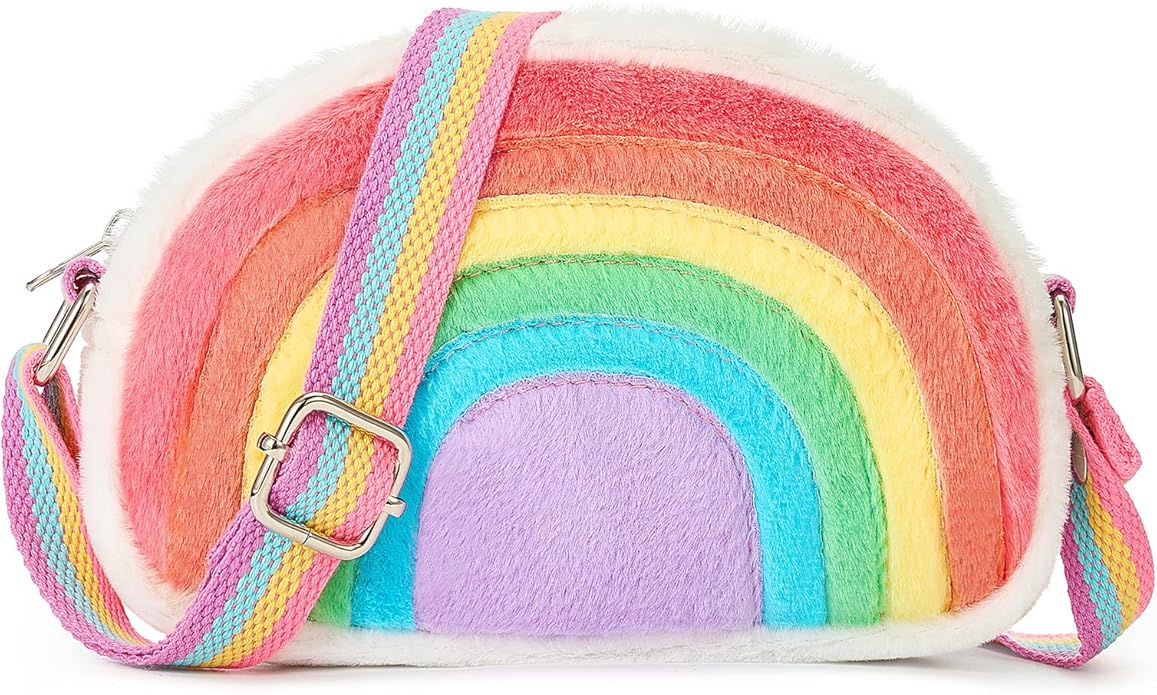 Toddler Purse Easter Basket Stuffers Gifts for Kids: 2 3 4 5 6 7 8 Year Old Girl Birthday Gift, Rainbow Crossbody Bag