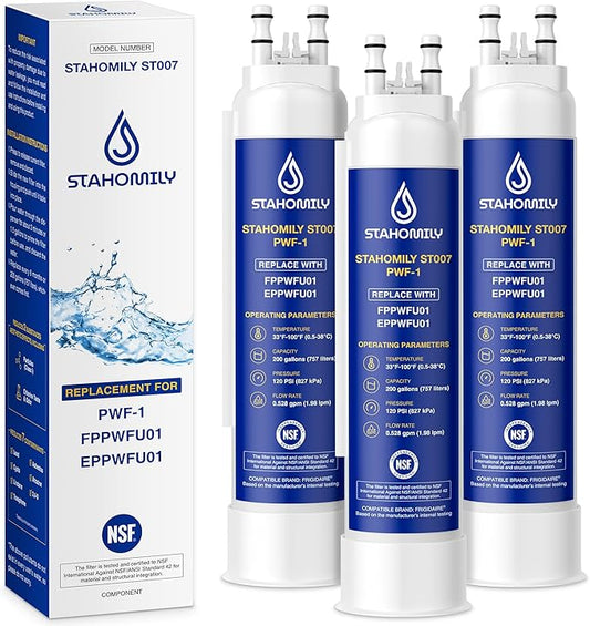 FPPWFU01 Water Filter Replacement for Frigidaire, Compatible with Frigidaire PurePour PWF-1, EPPWFU01 PureAdvantage, 3 Pack
