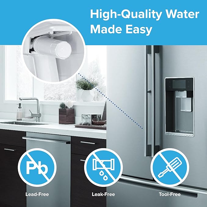 Brio LT800P & ADQ73613401 Water Filter Replacement for LG LT800p, ADQ73613401, ADQ73613402, ADQ73613408, ADQ75795104, Kenmore 46-9490, LSXS26326S, LMXC23746S, LMXC23746D, NSF 42, 53, 372, & 401