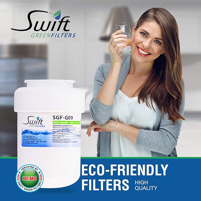 Swift Green Filters SGF-G9 Compatible Refrigerator Water Filter for MWF, WF287, 46-9991, EFF-6013A, 46-9905, Made in USA, 2-Pack