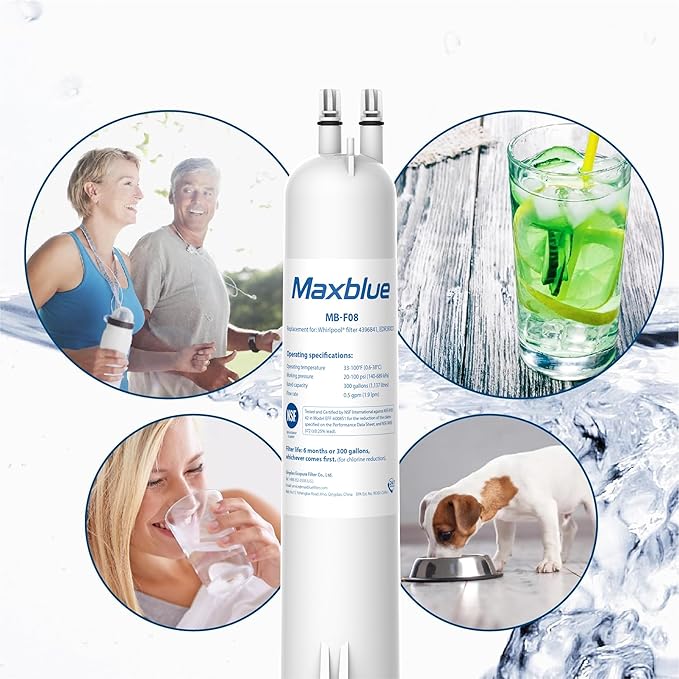 Maxblue EDR3RXD1 Replacement for 4396841, Everydrop® Filter 3, 4396710, Kenmore® 46-9083, 46-9030, Refrigerator Water Filter, 3 Filters