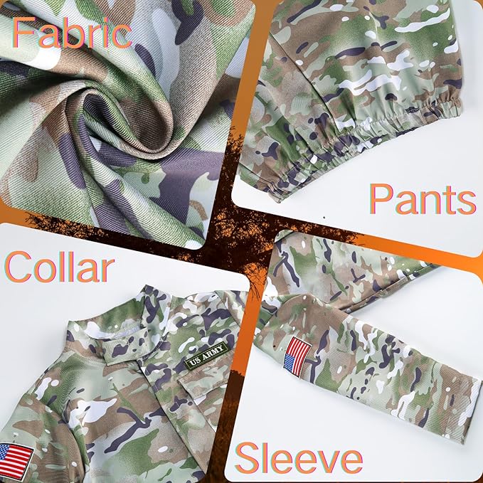 LMYOVE Boys Army Costume Soldier Outfit For kid Halloween Dress up