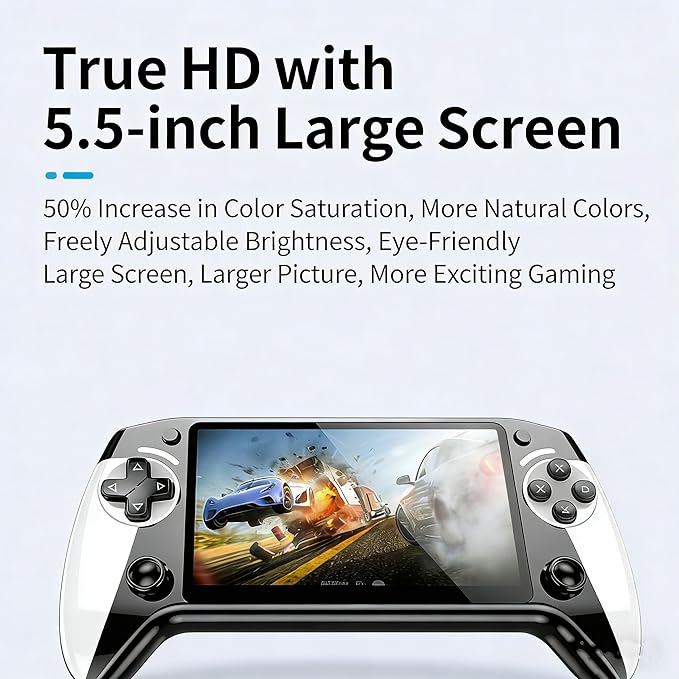 X9 Retro Handheld Game Console, Handheld Emulator, 5.5 Inch HD IPS Screen, 20000+ Built-in Games, Inch IPS Screen and 16/32/64gb, 5-Hour Battery Life (32G)