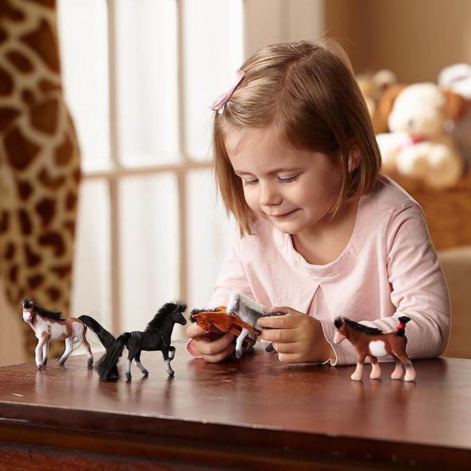 Melissa & Doug Pasture Pals - 12 Collectible Horses with Wooden Barn-Shaped Crate