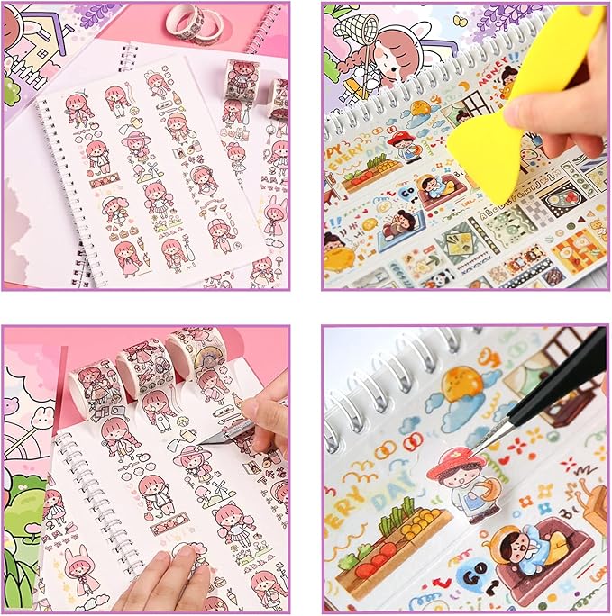 BO SHER 2 Sticker Collecting Albums, Activity Sticker Album 24X2 Sheets-A5 (8.3X5.7 Inches), Reusable Sticker Books for Collecting Stickers, Labels a5a