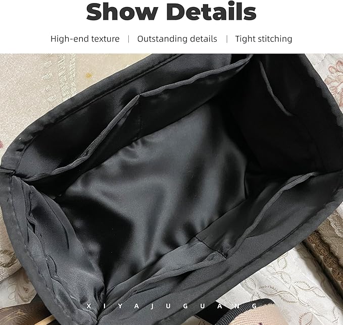 Purse Handbag Silky Organizer Insert Keep Bag Shape Fits LV Speedy 16/20/25/30/35/45 bags, Luxury Handbag Tote Lightweight Sturdy(Black, Speedy16)