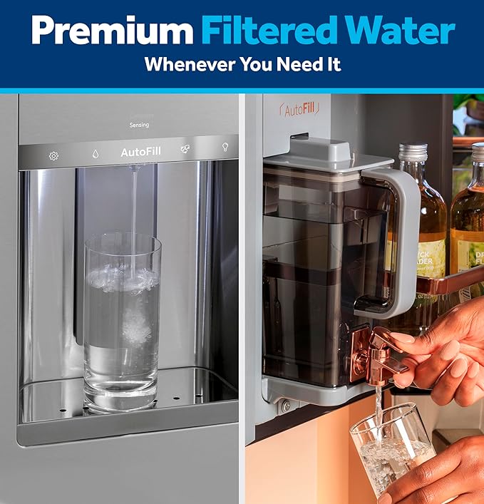 GE XWFE™ Refrigerator Water Filter, Genuine Replacement Filter, Certified to Reduce Lead, Microplastics, PFOA/PFOS, and 50+ Other Impurities, Compatible with GE Appliances Brands, Pack of 2