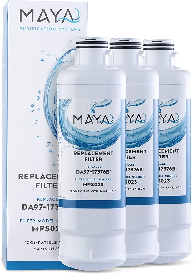 MAYA DA97-17376B Water Filter Replacement, Compatible with: Samsung HAF-QIN, RF23M8070SR, HAF-QIN/EXP, DA97-08006C, 3 Pack