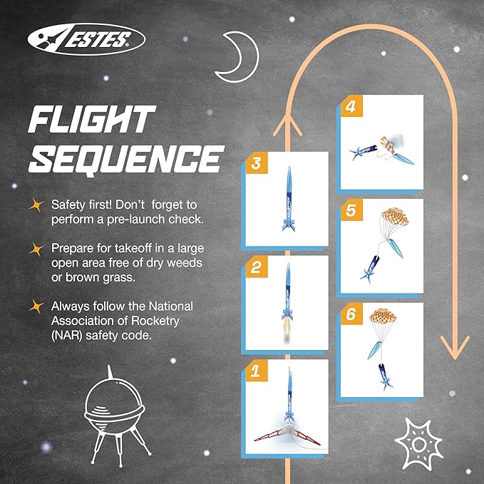 Estes 1403 Riptide Rocket-Building Kit, Beginner Flying-Rocket Model Kit for Ages 10+, Includes Launch Pad and Controller