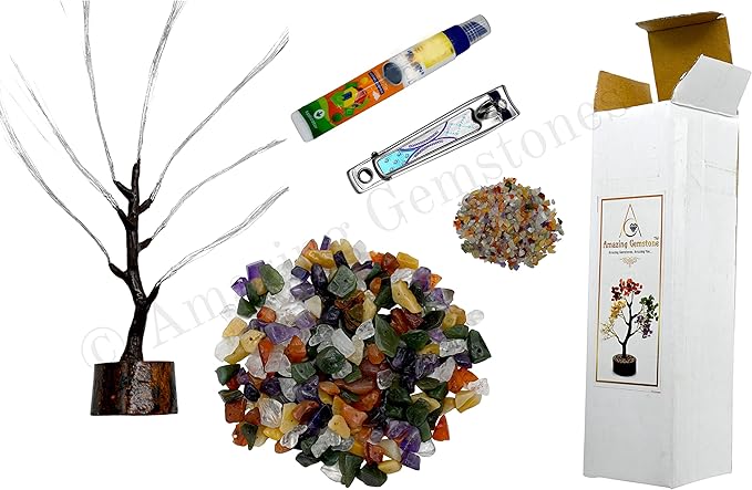 Multi Gemstone Chakra Decor Crystal Tree DIY Kits for Adults Kids, Makes a Perfect Office Table Feng Shui Tree Holistic Gifts for Women