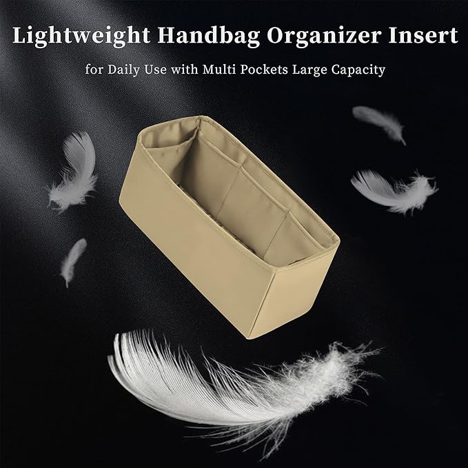 Bag Organizer Insert for Lindy19, Bag Storage with Silky Satins Material, Lightweight Inner Bag Compatible with Hermes Lindy, Multiple Pockets Large Capacity(Trench, Lindy19)