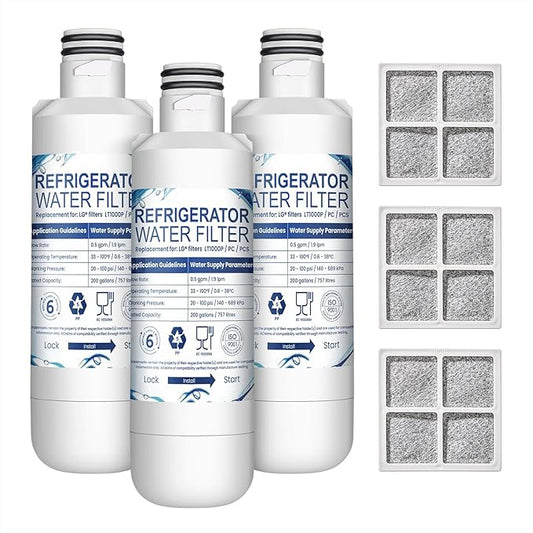 2026 NEW LT1000PC Water Filter & Air Filter Replacement for LG LT1000P, ADQ747935, LT120F – 3x2-Pack Combo
