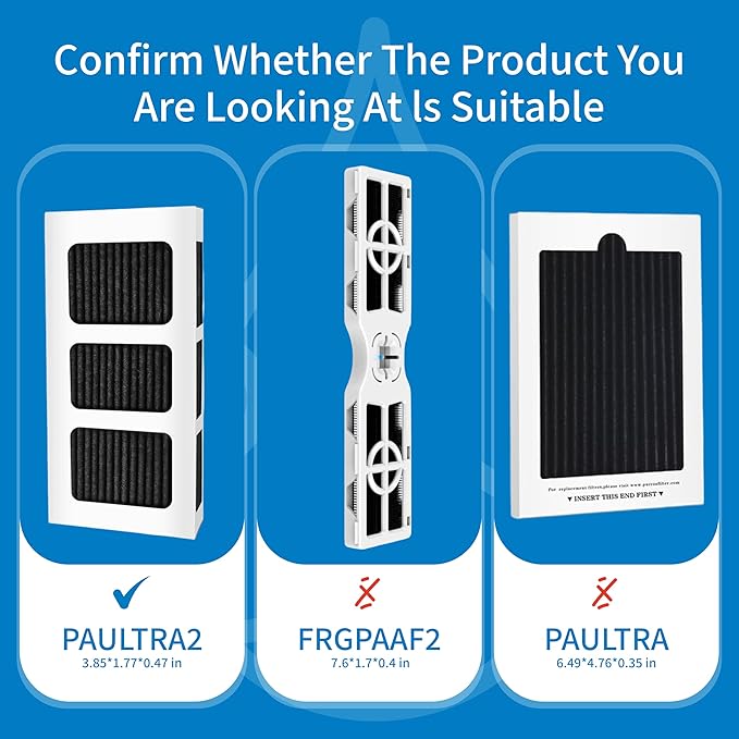 FPPWFU01 Water Filter Replacement for Frigidaire FPPWFU01 Water Filter, Compatible with PurePour PWF-1,EPPWF01 PureAdvantage PWF-1 and PureAir Ultra II PAULTRA2 Air Filter Combo（3+3）