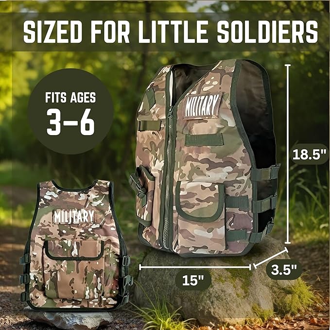 Liberty Imports Kids Costume Dress Up Deluxe Role Play Set with Helmet, Night Vision Monocular, Guns, Weapons, Accessories