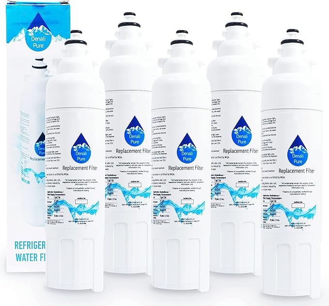 5-Pack Replacement for LG LSXS26466S Refrigerator Water Filter - Compatible with LG LT800P, ADQ73613401 Fridge Water Filter Cartridge