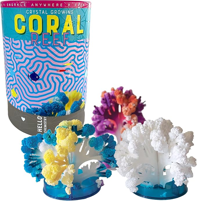 Crystal Growing Coral Reef: Grow 3 Colorful Coral-Like Structures Before Your Eyes. It Like Snorkeling at Your Desk