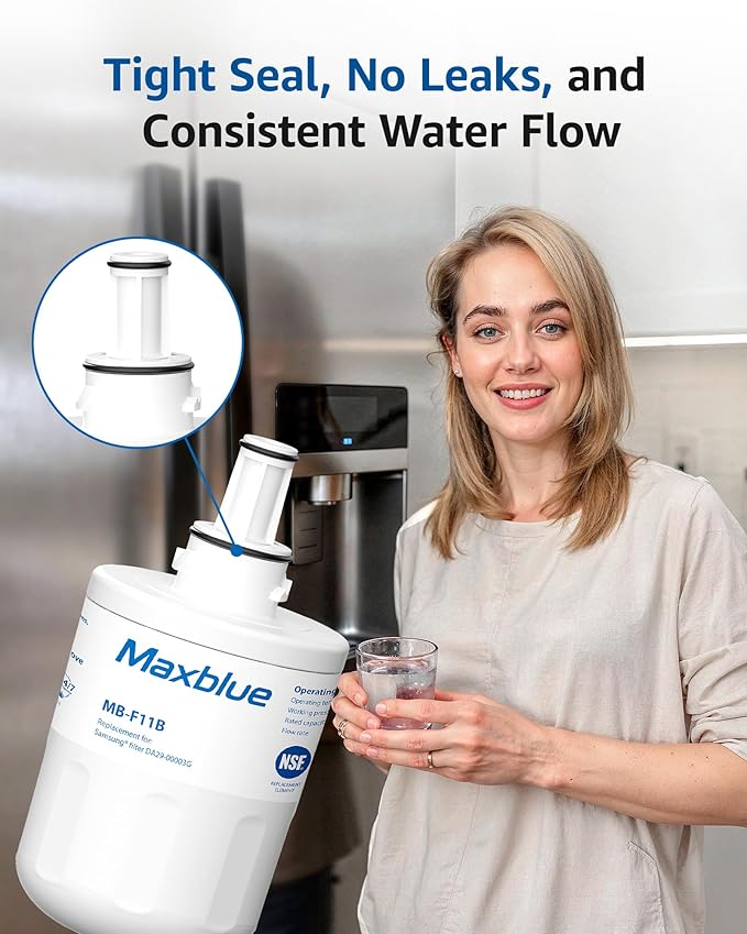 Maxblue DA29-00003G Refrigerator Water Filter, Replacement for Samsung® DA29-00003G, DA29-00003B, Aqua-Pure Plus, RFG237AARS, DA29-00003F, HAFCU1, RFG297AARS, WFC2201, 3 Filters