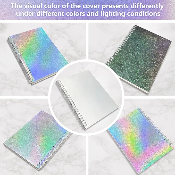 DHATMYC Large Reusable Sticker Book Collecting Album 8.5 x 11 Inch Sticker Storage Organizer Collection Notebook with 40 Sheets Full Size Blank Release Paper and Holographic Cover