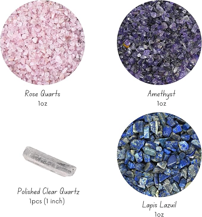 Cute Farms Terrarium Starter Kit | Moss, Vermiculite, Soil, Pebbles, Plant Food, & Finishing Tools (Large Kit + Crystals)
