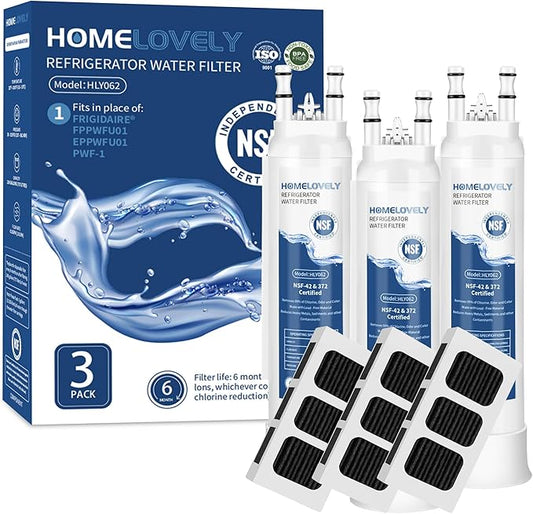 FPPWFU01 Water Filter & PureAir Ultra II PAULTRA2 Air Filter Replacement for Frigidaire FRSS2623ASD, FRSS2623ASJ, FRSS2623ASN, FRSS26L3AFC, GRSS2652AF, FRSS2623AWC, 3 Combo