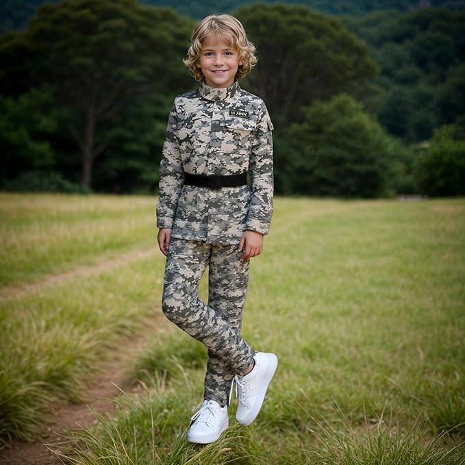 LMYOVE Boys Army Costume Soldier Outfit For kid Halloween Dress up