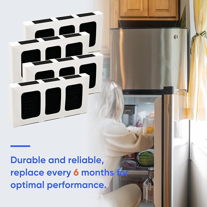 4 Pack Refrigerator Replacement Air Filter Compatible with Pureair Ultra 2 Frigidaire Filter, Pure Air Ultra 2, Pureair Ultra ii, Electrolux 242047805, 5303918847