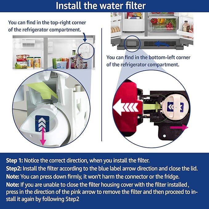 Waterspecialist EDR1RXD1 Water Filter,Replacement for W10295370A, Everydrop® Filter 1, EDR1RXD1B, P8RFWB2L, P4RFWB, Kenmore® 46-9081, 46-9930, Refrigerator Water Filter, 3 Filters