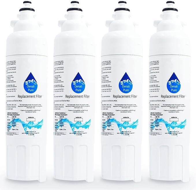 4-Pack Replacement for LG LMXS30756S Refrigerator Water Filter - Compatible with LG LT800P, ADQ73613401 Fridge Water Filter Cartridge