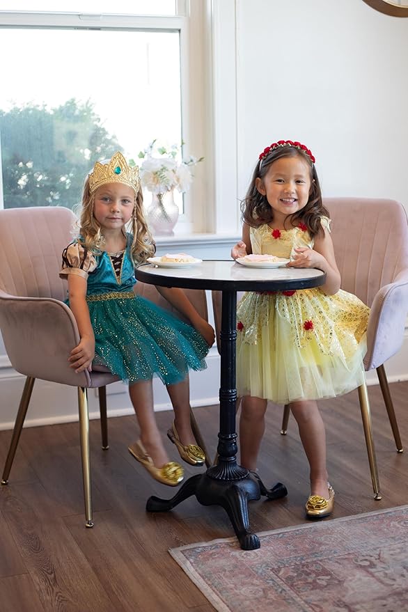 Little Adventures Yellow Beauty Princess Party Dress - Machine Washable Child Pretend Play Costume Outfit with No Glitter