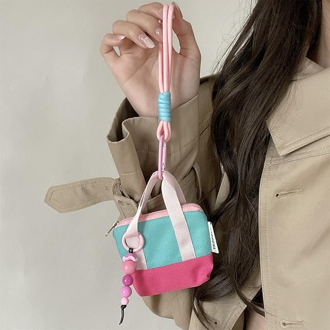 Mini Backpack Case for AirPods 4 2024 AirPods Pro 3, Multi-Functional Pouch Coin Purse Cable Organizer with Strap Hand Strap Keychain Lock, Travel-Friendly Headphone Case for Women Men