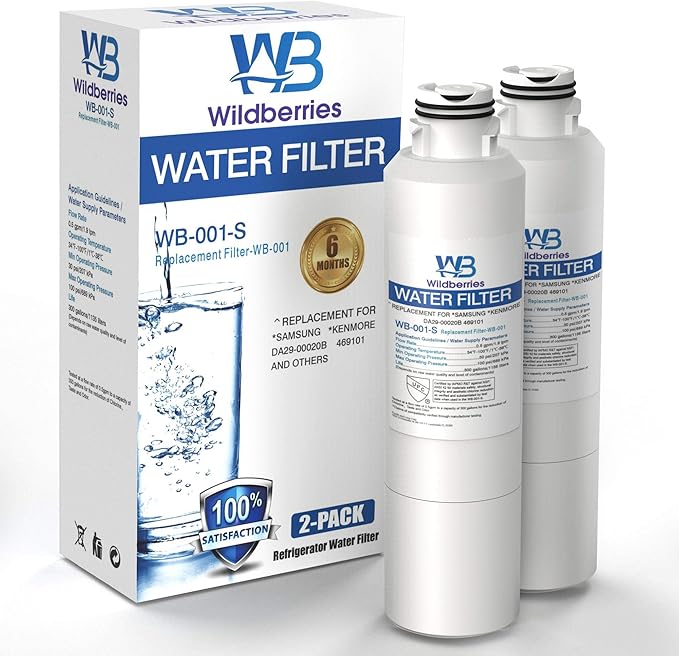Wildberries RF23J9011SG/AA Replacement for Samsung Refrigerator Water Filter Compatible with Samsung RF23J9011SG/AA, HAF-CIN, HAF-CIN/EXP, DA29-00020A, DA97-08006A, Kenmore 46-9101, Pack of 2
