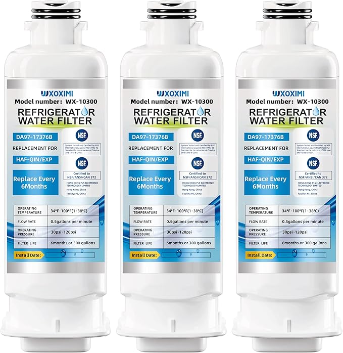 DA97-17376B HAF-QIN/EXP Water Filter Replacement for Samsung HAF-QIN/EXP HAF-QIN RS27T5200SR RF28R7201SR RS22T5201SR RF29BB8600QL RF32CG5400SR RF28R7201SR RF30BB6600QLAA RF32CG5300SR