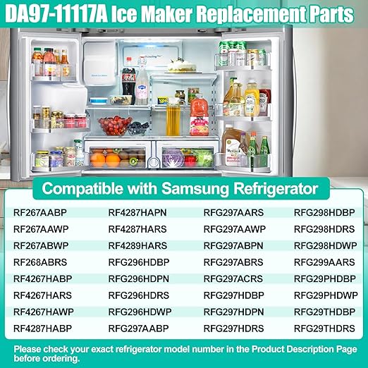 Upgraded DA97-11117A Refrigerator Ice Bin Replacement Compatible with Samsung Refrigerator Ice Maker Tray & Auger Assembly RF4287HARS,RFG296HDB, RFG297AARS,RFG298HDRS Ice Bucket Replacement Parts