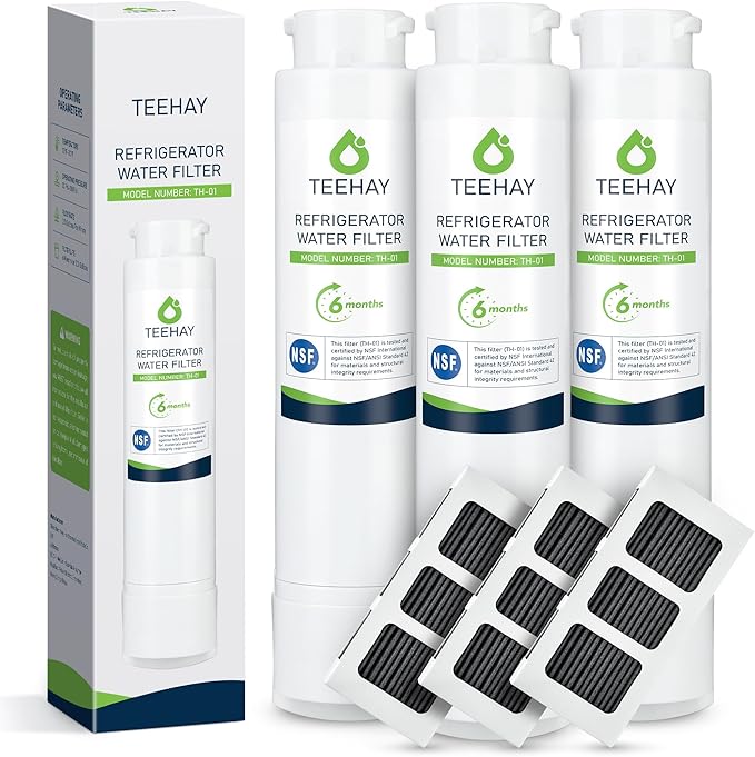 TEEHAY EPTWFU01 PureSource Ultra Water Filter & PureAir Ultra II PAULTRA2 Air Filter Combo, Compatible with Frigidaire FRIGCOMBO4, FGHN2868TF, GRQC2255BF, LGHB2869TF, LGHD2369TF, PRMC2285AF, 3 Combo