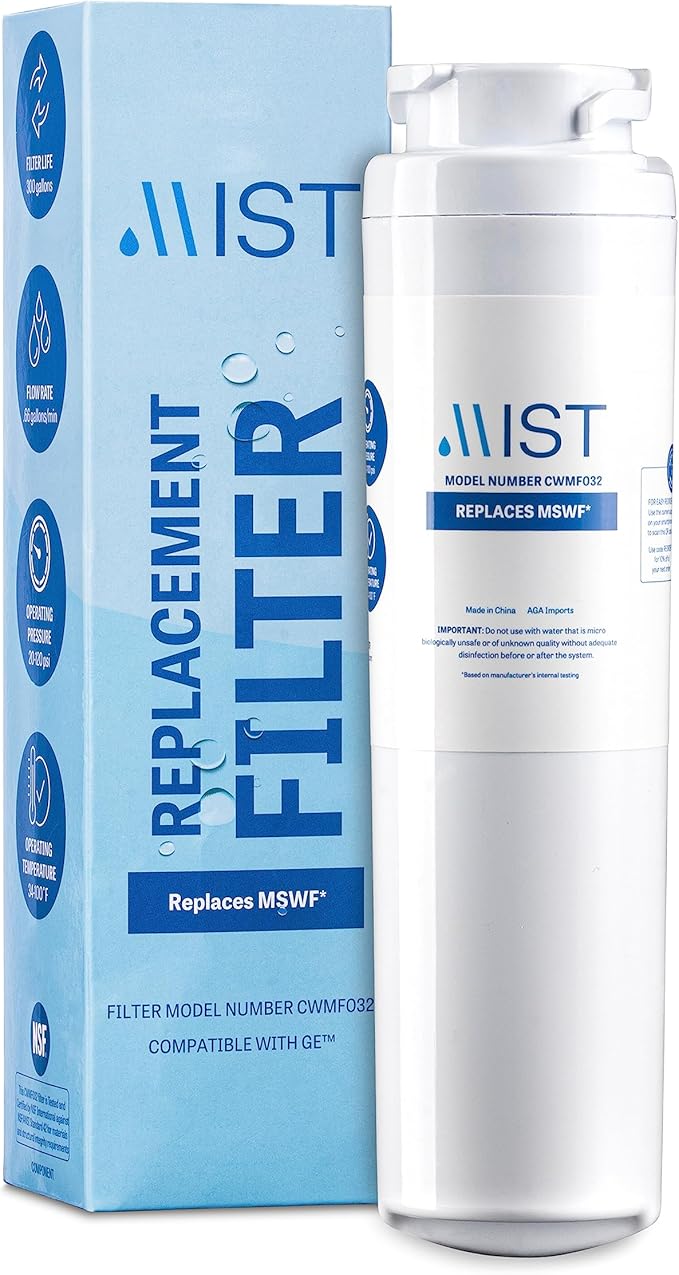 Mist MSWF Refrigerator Water Filter Replacement, Compatible with GE Models: 101820A, 101821B, 101821, 1 Pack - Mist
