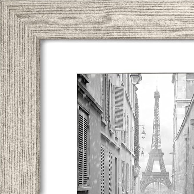 Americanflat 9x12 Picture Frame with Shatter-Resistant Glass - Use as 6x8 Frame with Mat or Display 9x12 Photo Without Mat - Signature Collection - Picture Frames for Tabletop and Wall - Driftwood