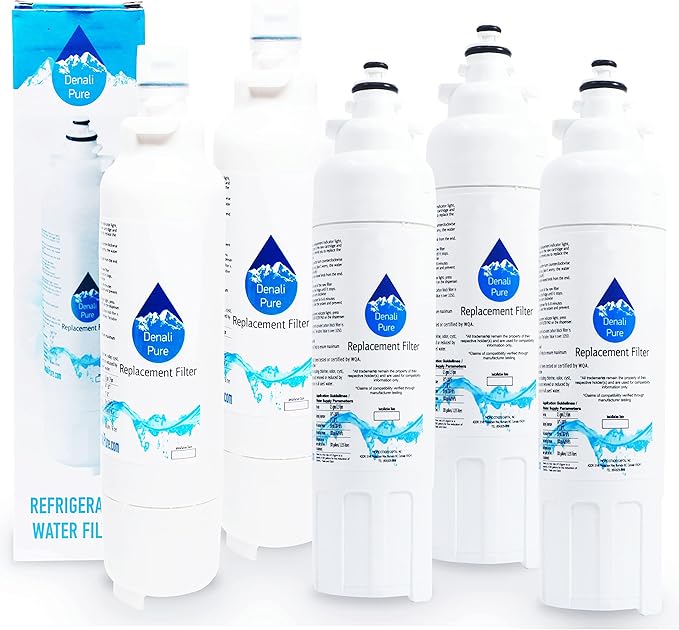 5-Pack Replacement for LG LSC22991ST Refrigerator Water Filter - Compatible with LG LT800P, ADQ73613401 Fridge Water Filter Cartridge