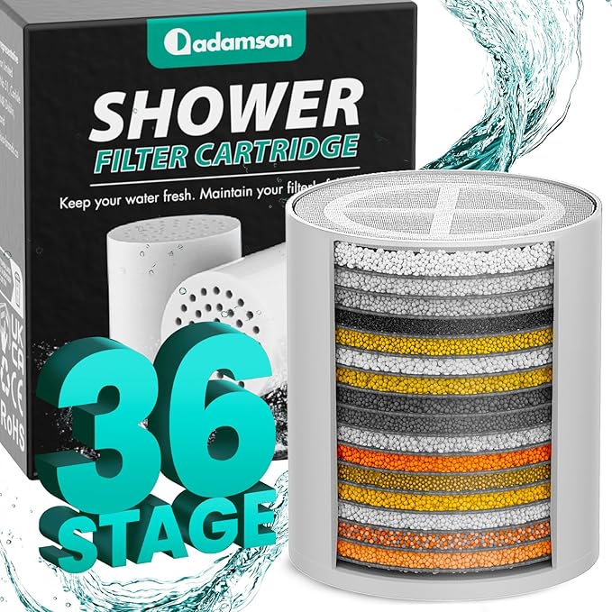 Adamson Shower Filter Replacement Cartridge – Compatible with Adamson 36-Stage Shower Filter – Easy Installation – 6 Months Use – Shower Filter Refill