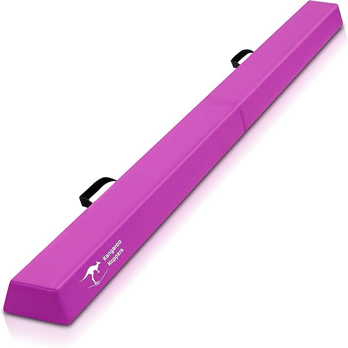 Kangaroo Hoppers Folding & Adjustable Balance Gymnastics Beam for Kids Ages 3-12, Extra Firm Floor Beam for Beginners and Professionals Home Training Equipment with Anti-Slip Foot, 8FT / 40 Inch