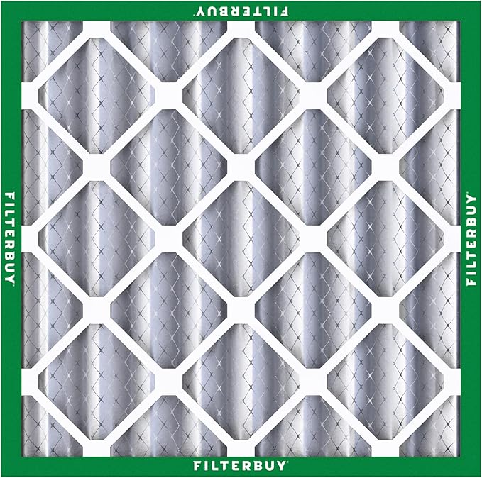 Filterbuy 25x25x4 Air Filter MERV 8 Essential Dust & Allergy Defense (5-Pack), Electrostatic Pleated HVAC AC Furnace Filters Replacement (Actual Size: 24.50 x 24.50 x 3.63)