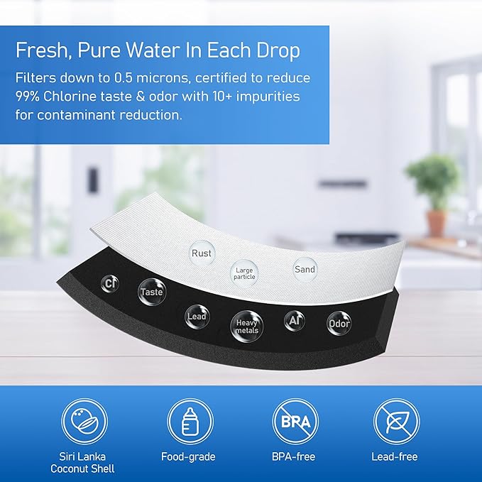 TEEHAY EDR2RXD1 Water Filter 2 Replacement, Compatible with Whirlpool W10413645A, P9KB2L, P9RFKB2L, Whirlpool WRX986SIHV, WRX986SIHZ, WRQC7836RZ, WRMF7736PZ, WRMF7736PV, WRF757SDHZ, 3 Pack