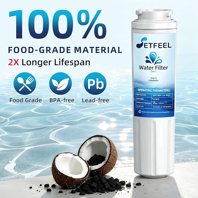 WRF555SDFZ FMM-2 WRF535SWHZ WRX735SDHZ WRMF3636RZ WRX735SDBM WRF555SDHV WRFF3436RZ WRF535SWHV Refrigerator Water Filter For Whirlpool, Fit Maytag Mfi2570fez Msd2651heb Replacement 3PK