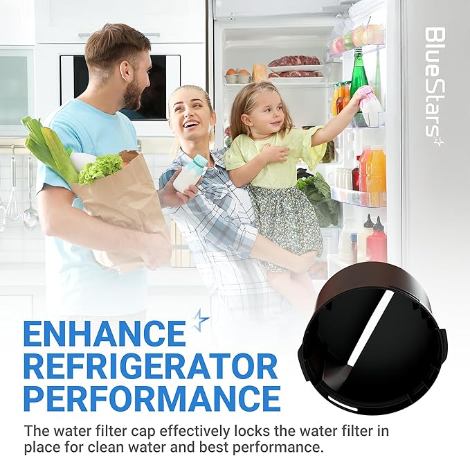 BlueStars 2260518B 2260502B Refrigerator Water Filter Cap – Compatible with Whirlpool & Kenmore Refrigerators - Replaces WP2260518B WP2260518BVP PS11739970 - PACK OF 2