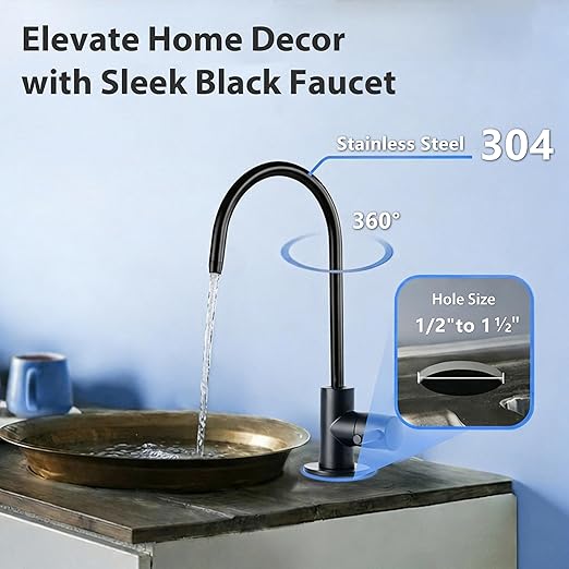 iSpring RCC7-BLK, NSF/ANSI 58 Certified, 5-Stage Reverse Osmosis System, RO Water Filter System Under Sink, Drinking Water Filter, 75 GPD, Stylish Black RO Faucet