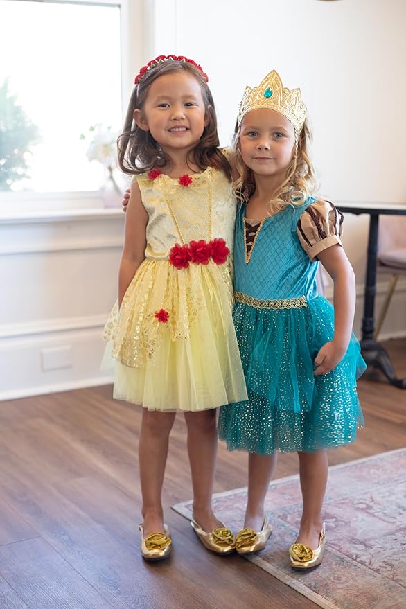 Little Adventures Medeival Princess Party Dress - Machine Washable Child Pretend Play Costume Outfit with No Glitter