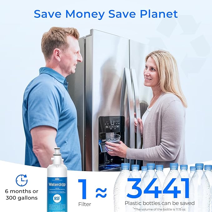Waterdrop Replacement for GE® RPWFE®, RPWF (Built-in CHIP) Refrigerator Water Filter, Compatible with GFE28GYNFS, GFE28GELDS, PFE28KELDS, PFE28KYNFS, GFD28GELDS, PWE23KELDS, PWE23KMKES