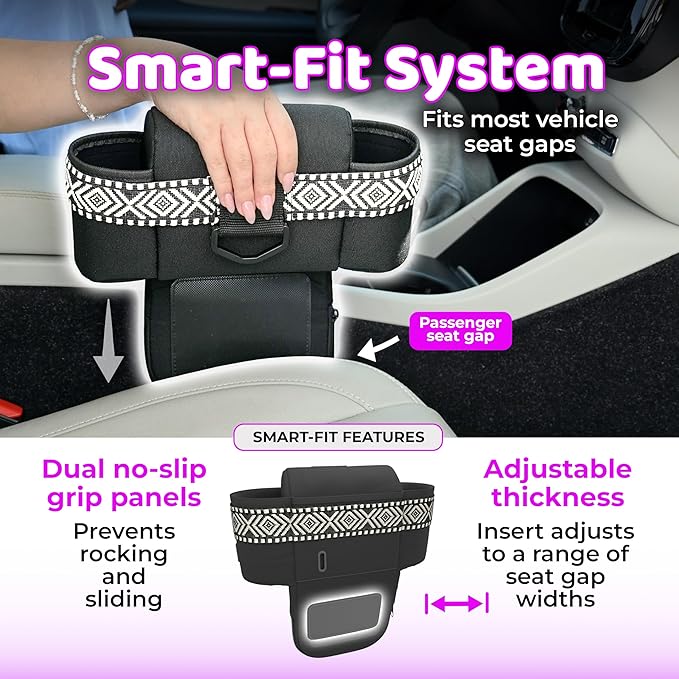 Car Koala Original Front Seat Organizer for the Seat Gap – Built-In Purse Holder, Fits Most Vehicles & Keeps Essentials in Reach
