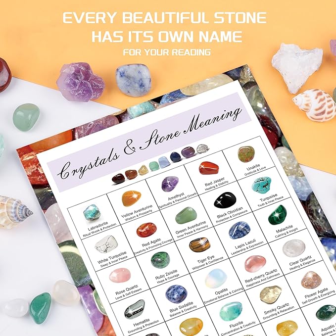 200Pcs Natural Crystals Stones Set & Healing Crystal Set Rock Collection Raw Stones Geodes & Tumbled Stones Set for Decoration Chakra Reiki Gift Balancing Energy Kids Beginners