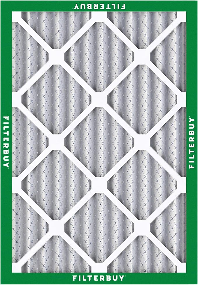 Filterbuy 20x22x2 Air Filter MERV 8 Essential Dust & Allergy Defense (5-Pack), Electrostatic Pleated HVAC AC Furnace Filters Replacement (Actual Size: 19.50 x 21.50 x 1.75)